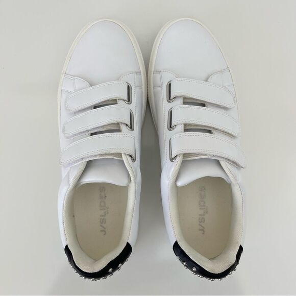 JSLIDES Gennie Studded Platform Sneaker in White Faux Leather Size 10 - Picture 8 of 14